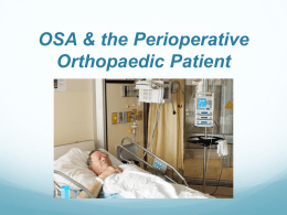 OSA & the Perioperative Orthopaedic Patient