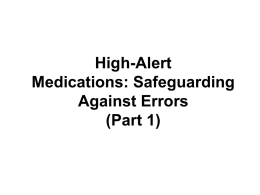 High-Alert Medications - American Pharmacists Association