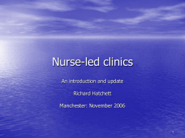 Nurse-led clinics - Healthcare Conferences UK