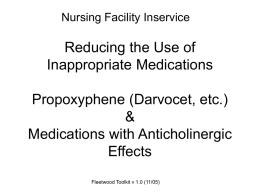Potentially Inappropriate Medications Propoxyphene