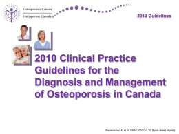 Care Working Group - Osteoporosis Canada