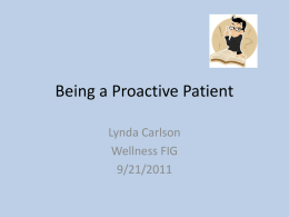 Being a Proactive Patient