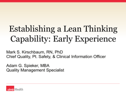 Establishing a Lean Thinking Capability: Early Experience