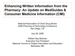Enhancing Written Information from the Pharmacy: An Update