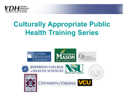 Culturally Appropriate Public Health Training Series
