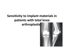Sensitivity to implant materials in patients with total