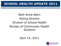 2011 School Health Update - PAPSA-Web