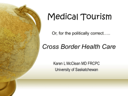 Medical Tourism - Winnipeg Health Region