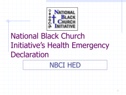 National Black Church Initiative’s Health Emergency