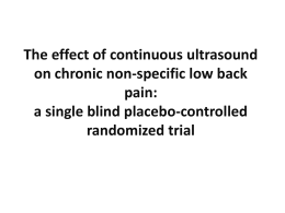 The effect of continuous ultrasound on chronic non