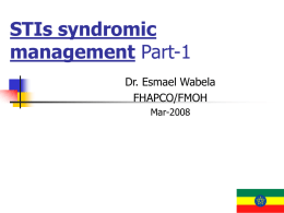 STIs syndromic management - Welcome To Fitun Warmline