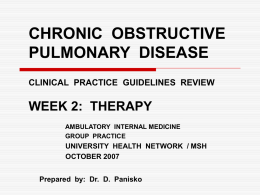 CHRONIC OBSTRUCTIVE PULMONARY DISEASE CLINICAL …