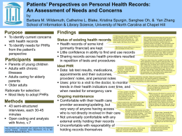 Patients’ Perspectives on Personal Health Records: An