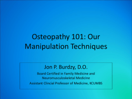 Osteopathy 101: Our Manipulation Techniques