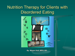 Nutrition Therapy for Clients with Disordered Eating