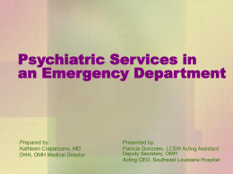 Psychiatric Services in an Emergency Room