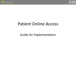 Patient Access Guide - NHS Stockport Clinical