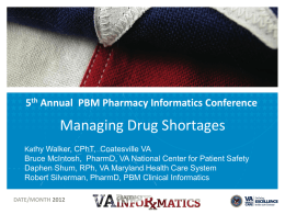 Managing Drug Shortage - Remote