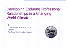 Developing Enduring Professional Relationships in a