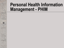 Personal Health Information Management