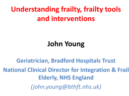 What do we mean by “frailty”?