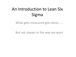 An Introduction to Lean Six Sigma