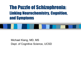 The Puzzle of Schizophrenia: Linking Neurochemistry