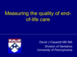 How well are we doing? Measuring the quality of end
