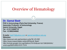 Overview of Hematology