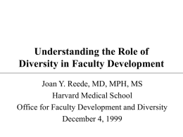 Understanding the Role of Diversity in Faculty Development