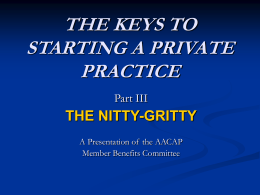 STARTING A PRIVATE PRACTICE
