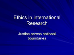 Ethics in international Research