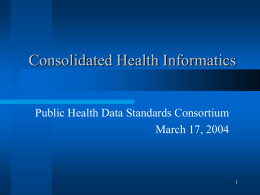 Consolidated Health Informatics Presentation to AMIA