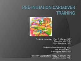 Pre-Initiation Caregiver Training