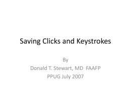 Saving Clicks and Keystrokes - Sammamish Diabetes and Lipid