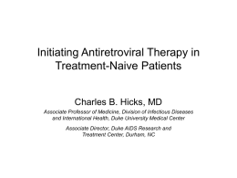 Indications for Initiation of Antiretroviral Therapy