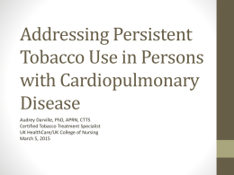 Addressing Persistent Tobacco Use in Persons with