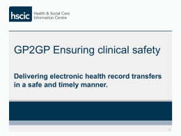 GP2GP Ensuring clinical safety
