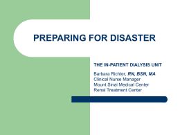 PREPARING FOR A DISASTER - Kidney & Urology Foundation of