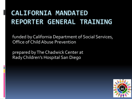 California Child Abuse Mandated Reporter Training