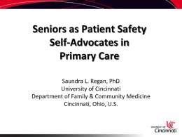 Seniors as Patient Safety Self