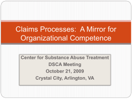 Claims Processes: A Mirror for Organizational Competence