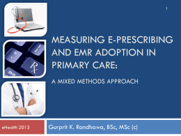 Evaluating the Adoption of e-prescribing in primary care