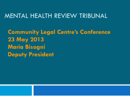 Mental Health Act 2007 - Community Legal Centres NSW