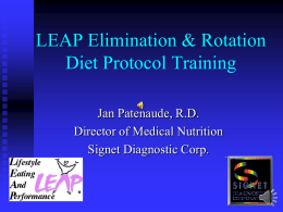 LEAP Elimination & Rotation Diet Protocol Training