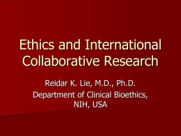 Introduction to research ethics