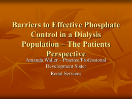 Barriers to Effective Phosphate Control in a Dialysis