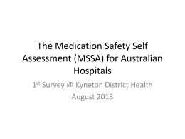 Medication Safety Self Assessment (MSSA) for Australian