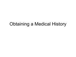 Obtaining a Medical History