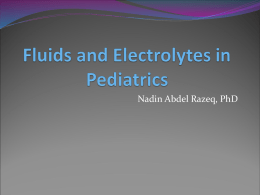 Fluids and Electrolytes in Pediatrics